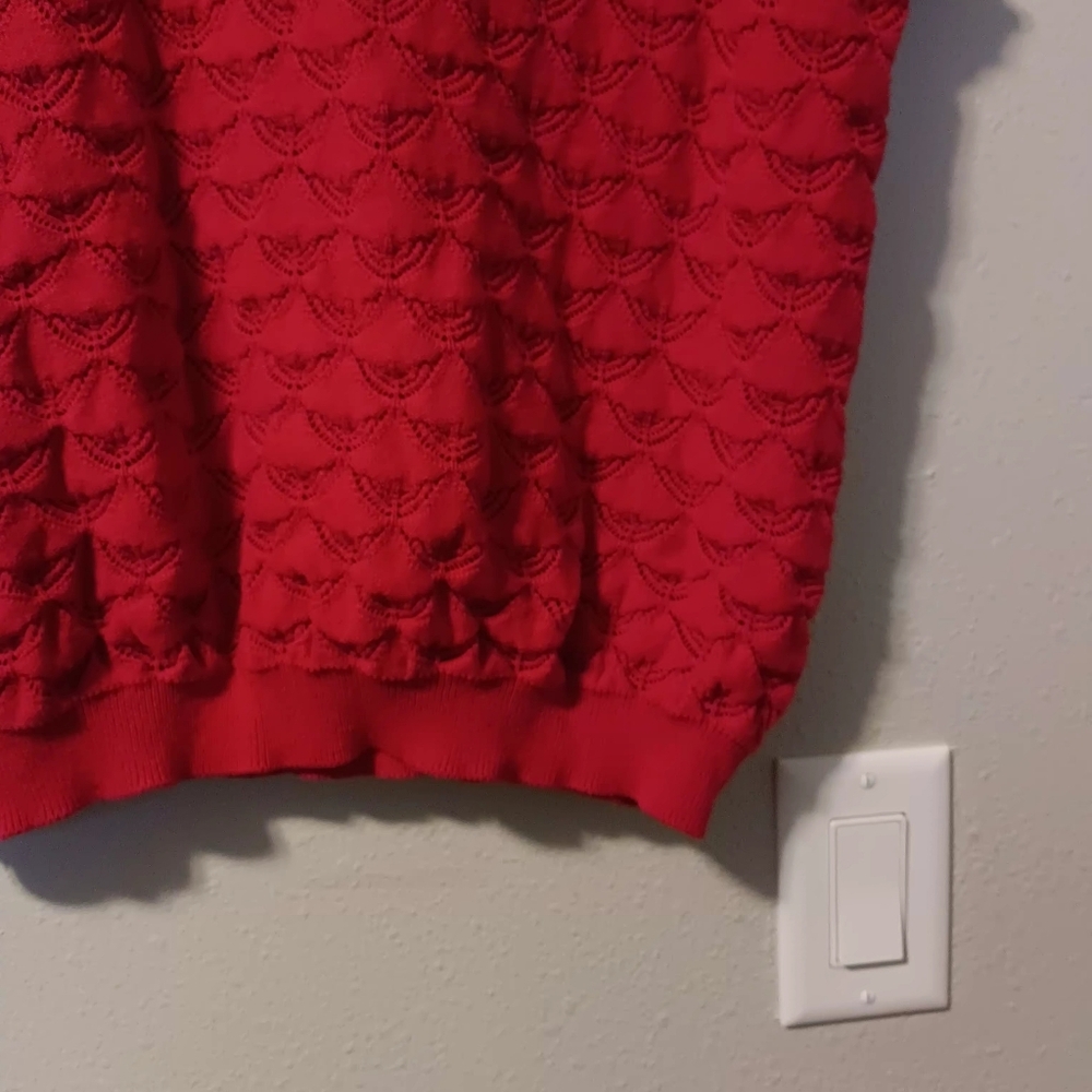 ModCloth Red Short-Sleeve Textured Knit Top - Picture 6 of 12